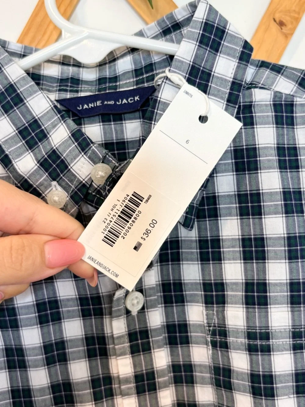 JANIE AND JACK The Tartan Poplin Shirt in Enchanted Forest Tartan
